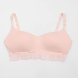 Bonds Icons Super Logo Wirefree - Women's Soft Pink Sports Bra